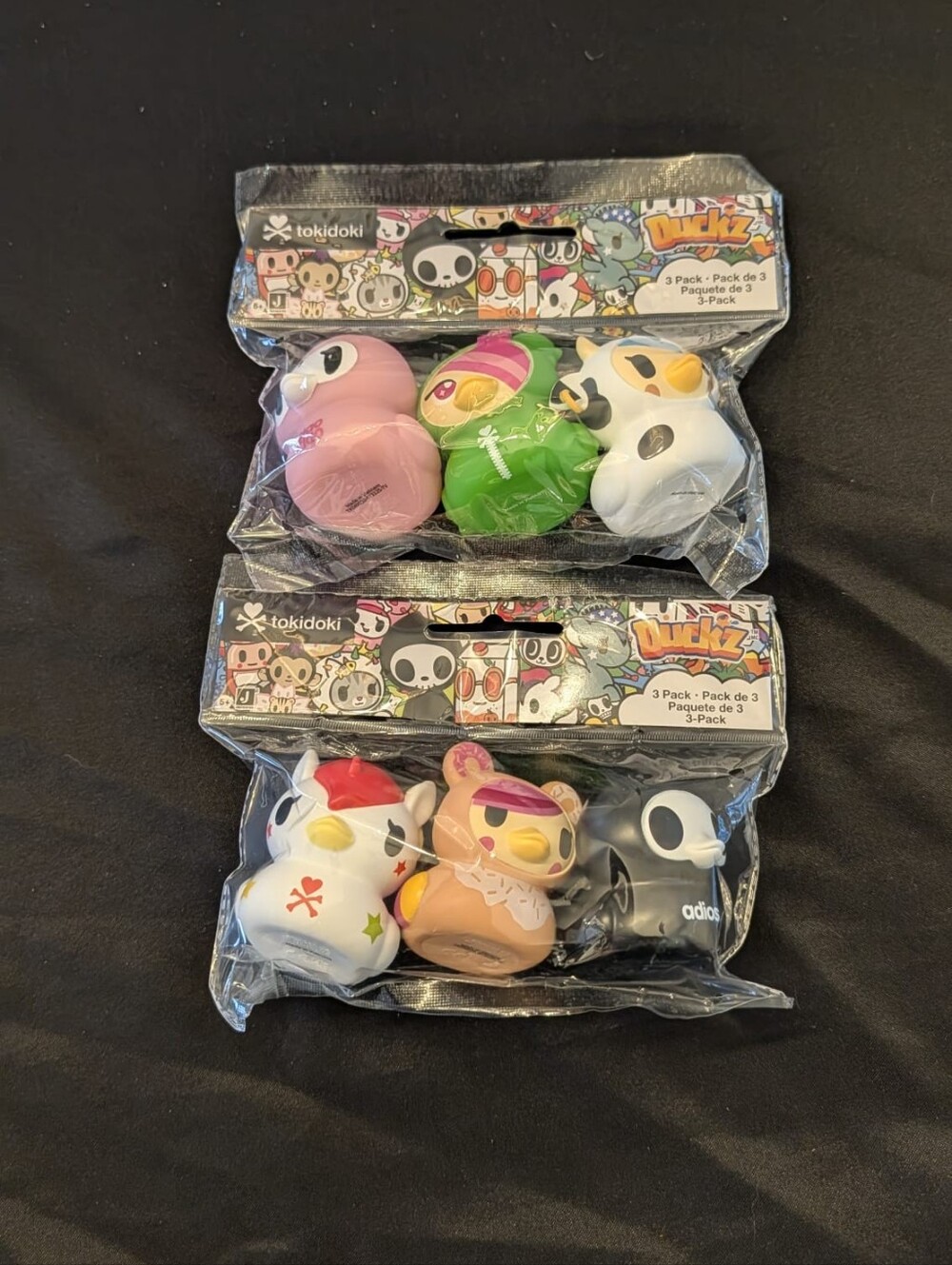 tokidoki Duckz 6-Pack Rubber Duck Set – Pink, Green, White, Black, Tan, Red